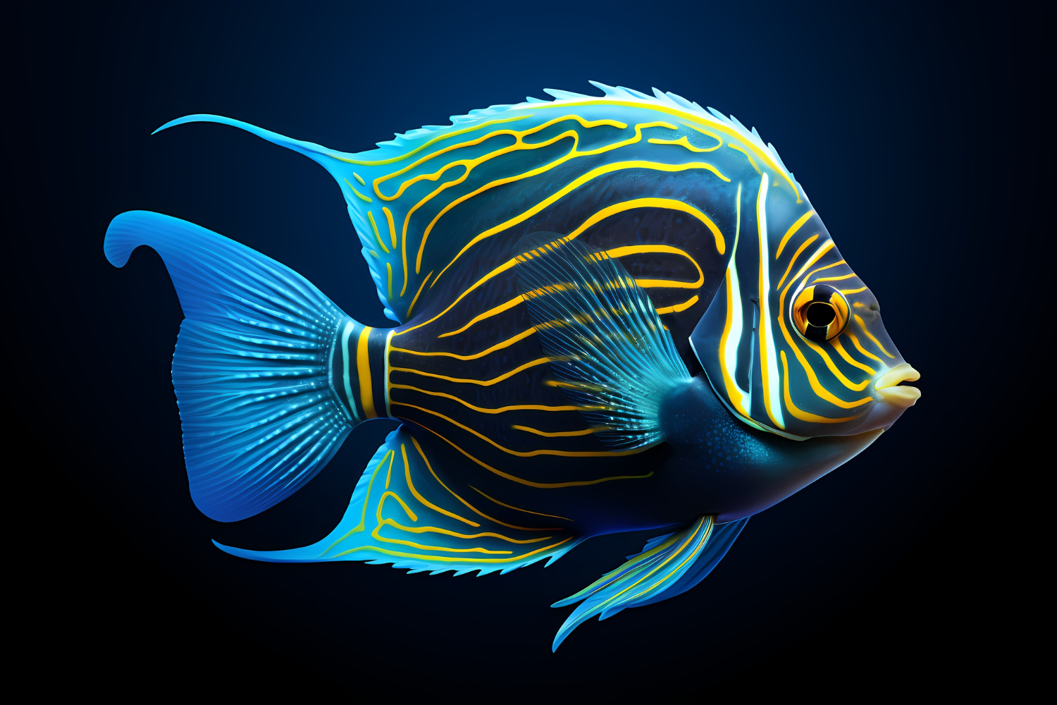 3d-colorful-fish-with-dark-background